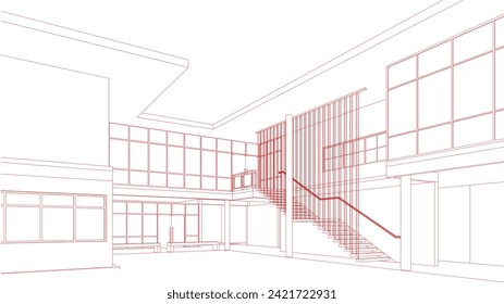 3D-Illustration des Bauprojekts
