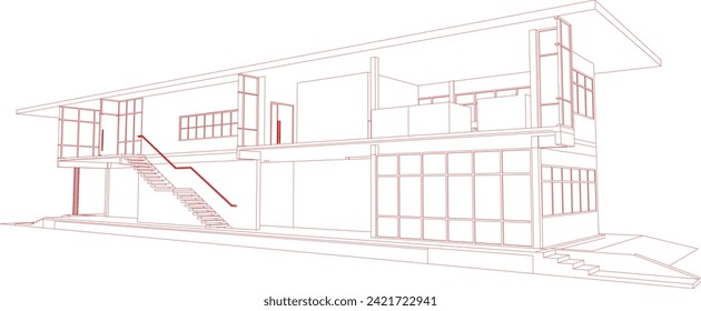 3D illustration of building project