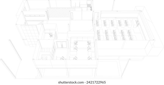 3D illustration of building project