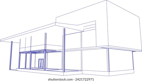 3D illustration of building project