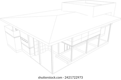 3D illustration of building project
