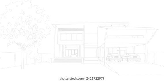 3D illustration of building project