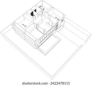 3D illustration of building project
