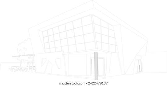 3D illustration of building project