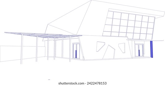 3D illustration of building project