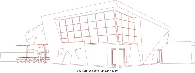 3D illustration of building project
