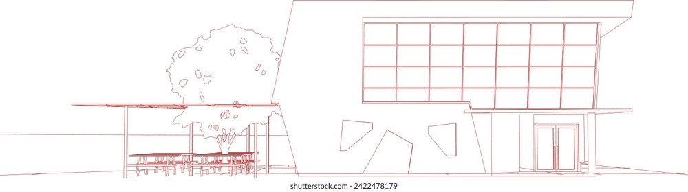 3D illustration of building project