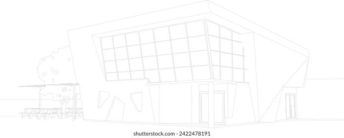 3D illustration of building project