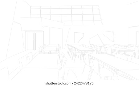 3D illustration of building project
