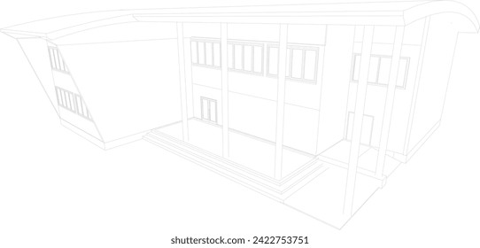 3D illustration of building project