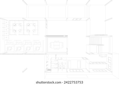 3D illustration of building project