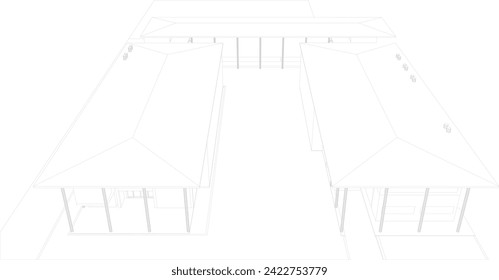 3D illustration of building project