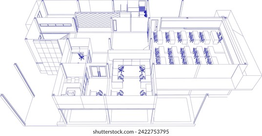 3D illustration of building project