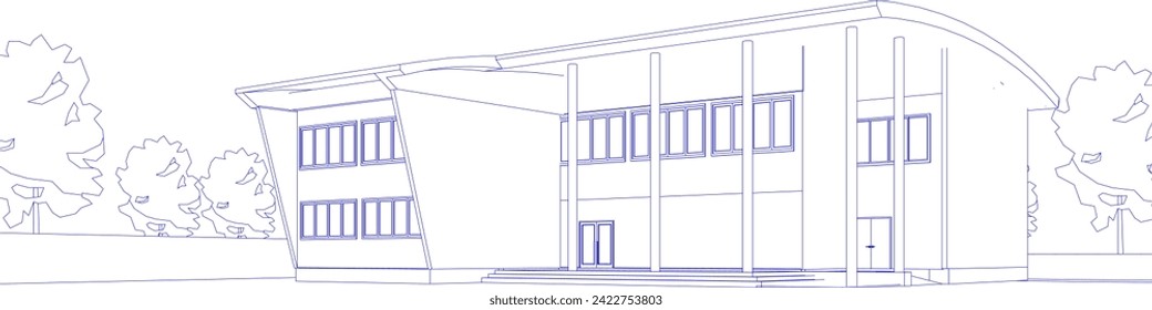 3D illustration of building project