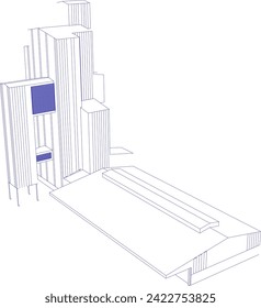 Ilustración 3D del proyecto de construcción