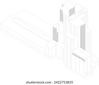 3D illustration of building project