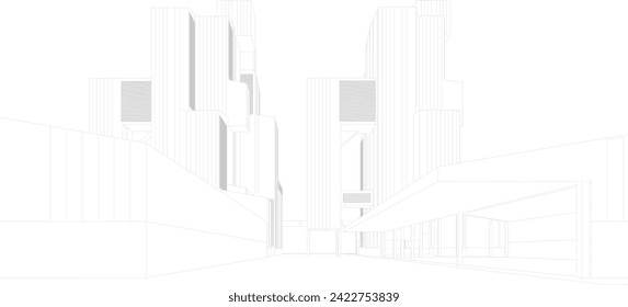 3D illustration of building project