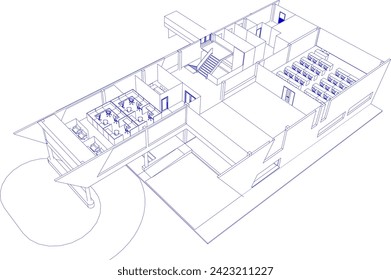 3D-Illustration des Bauprojekts
