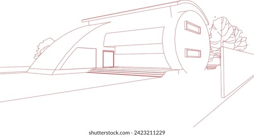 3D illustration of building project