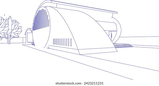 3D illustration of building project