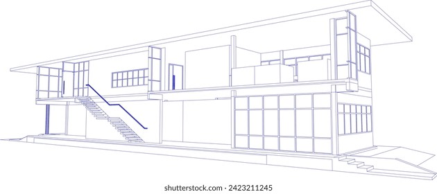 3D illustration of building project