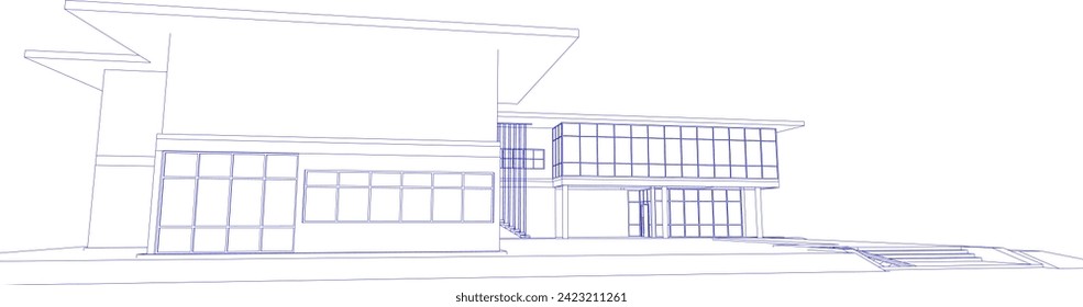 3D illustration of building project