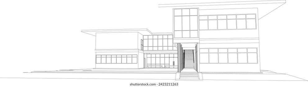 3D illustration of building project