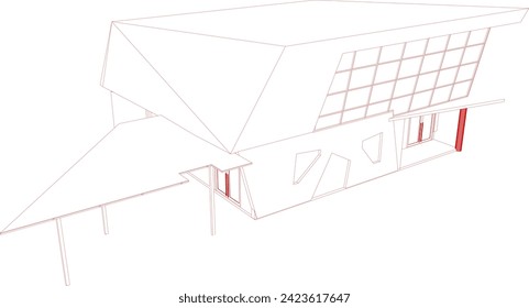 3D illustration of building project
