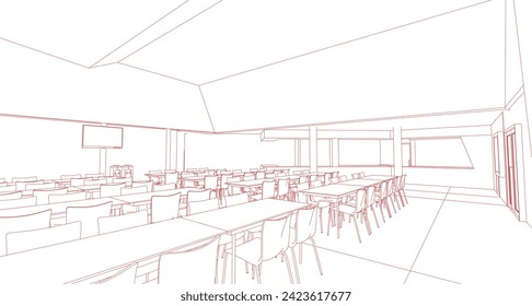 3D illustration of building project