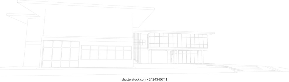 3D illustration of building project