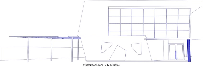 3D illustration of building project