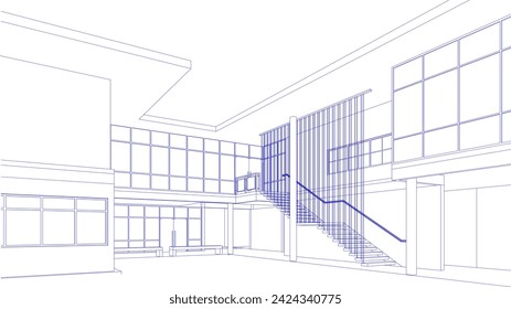 Ilustración 3D del proyecto de construcción