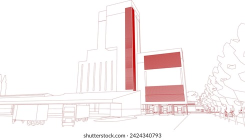 Ilustración 3D del proyecto de construcción