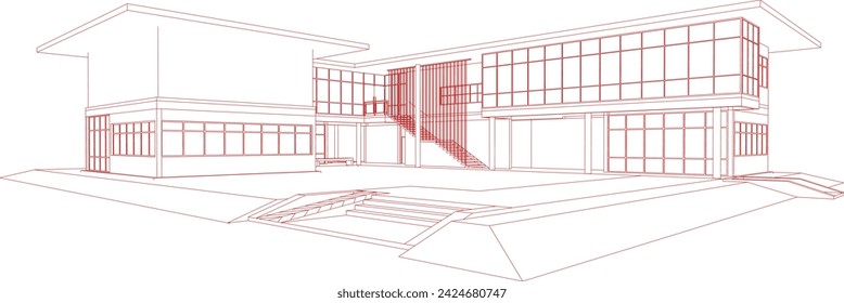 3D illustration of building project
