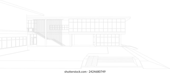 3D illustration of building project
