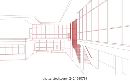 3D illustration of building project