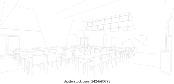 3D illustration of building project