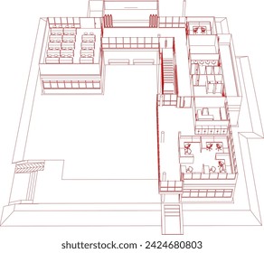 3D illustration of building project