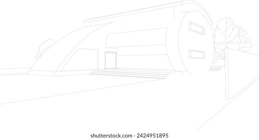 3D illustration of building project