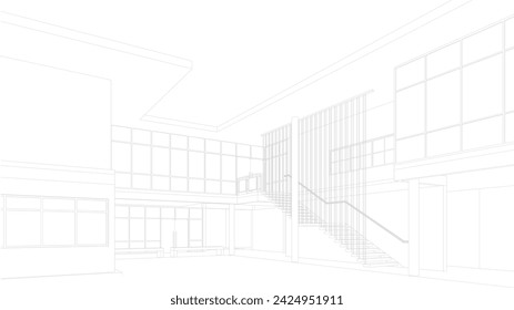3D illustration of building project