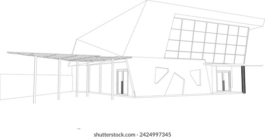 3D illustration of building project