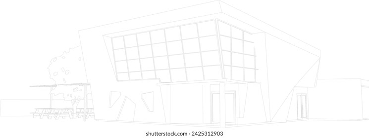3D illustration of building project