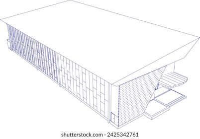3D illustration of building project