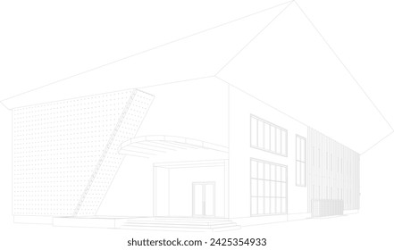 3D illustration of building project