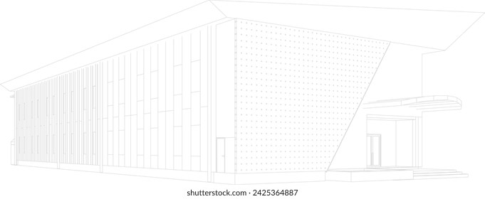 3D illustration of building project