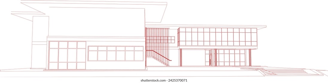 3D illustration of building project