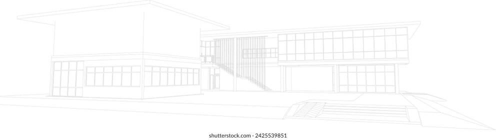 3D illustration of building project