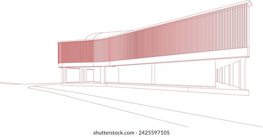 3D illustration of building project