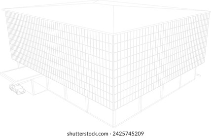 3D illustration of building project