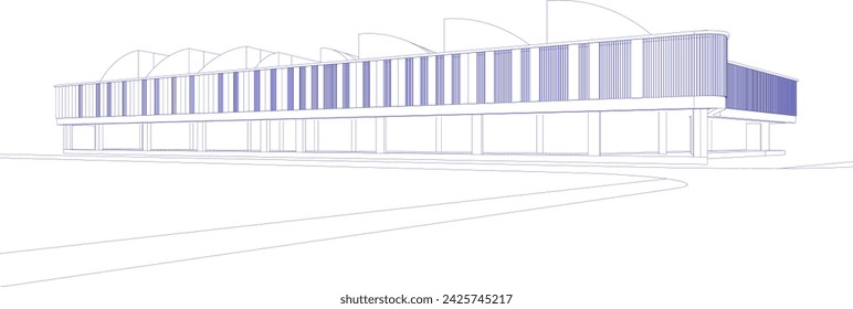 3D illustration of building project